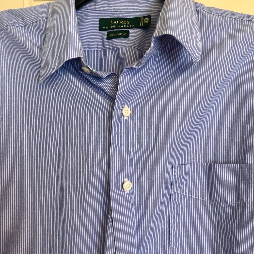 Men's Ralph Lauren Blue pin Striped button down Shirt